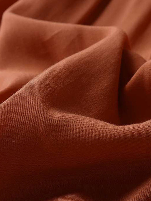 Autumn Swing Dress - Elegant Long Sleeve Flowy Midi Dress