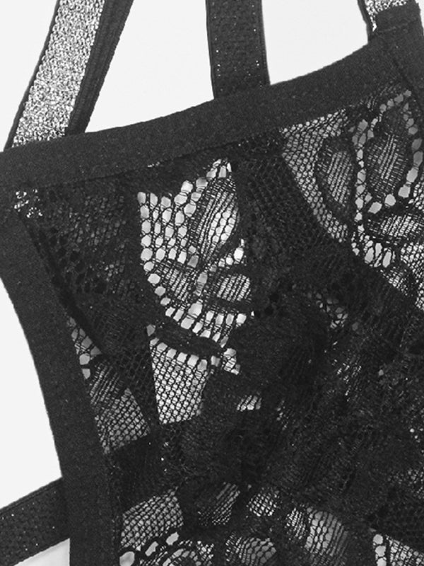 Sexy Low-Waist Lace Thong - Breathable Mesh Hollow Strap Underwear