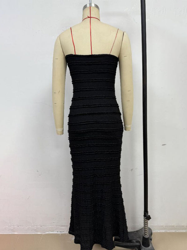 Sexy Slim-Fit Tube Top Mini Dress - Black Bodycon Dress