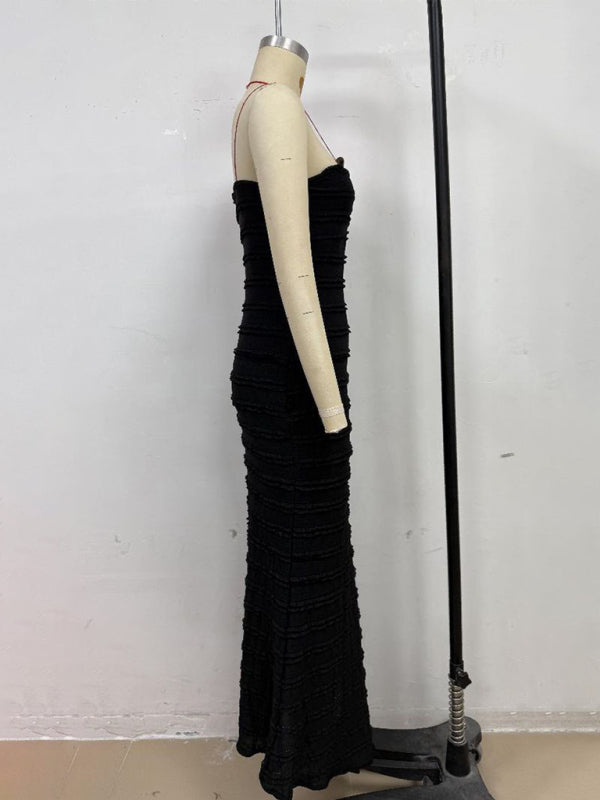 Sexy Slim-Fit Tube Top Mini Dress - Black Bodycon Dress